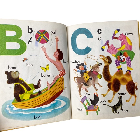 Vintage 1951 The Little Golden Book ABC alphabet nursery illustrations ephemera - Picture 5 of 11